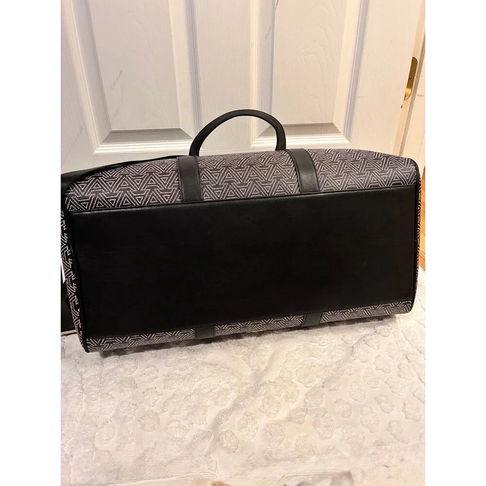 NWOT Aldo Black White Luggage Monogram Signature Weekender Duffle Bag Carry on
